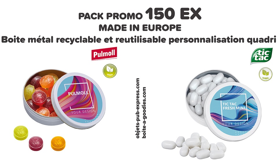 boite metal  publicitaire bonbons tic tac ou pulmoll